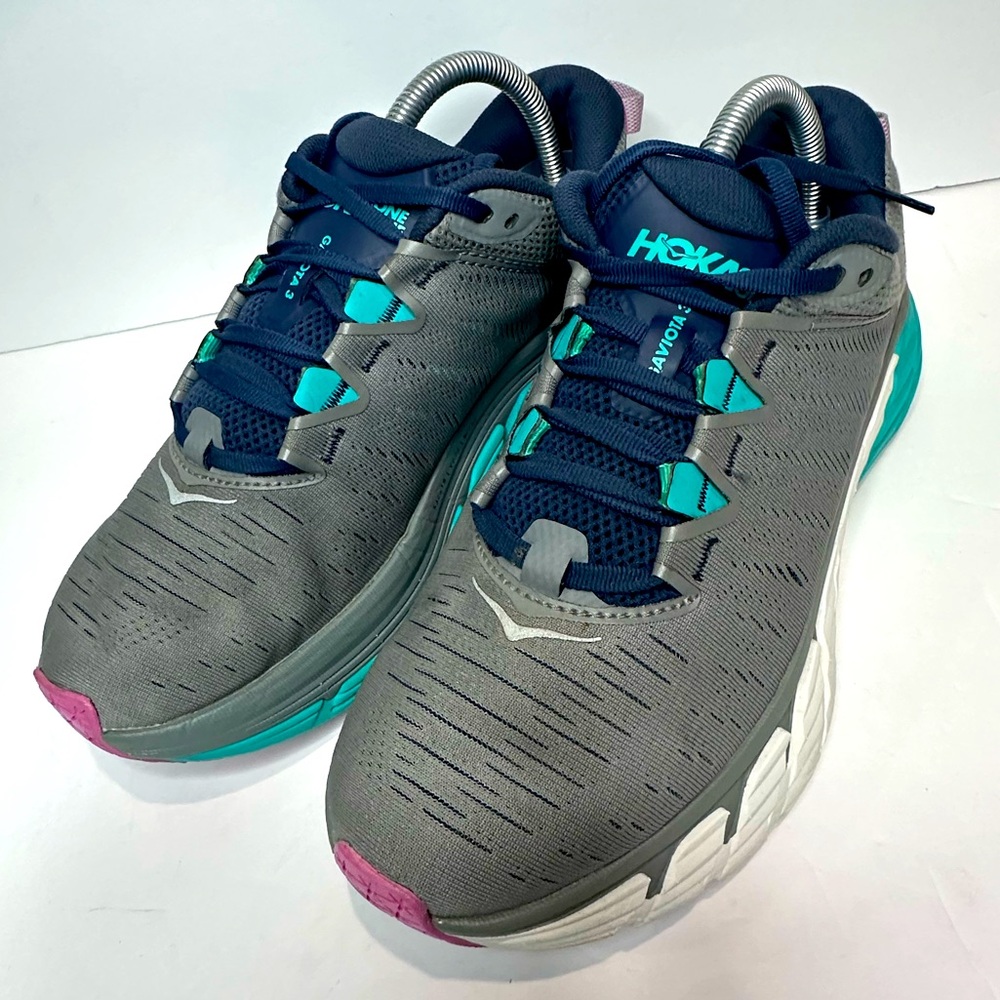 Used women’s Hoka One Gray and Teal Sneaker
